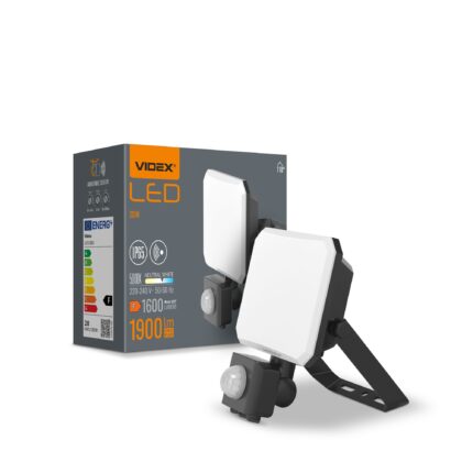 LED Floodlight with motion sensor VIDEX-FLOOD-LED-F3-PIR-20W-5K