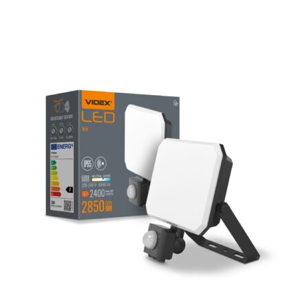 LED Floodlight with motion sensor VIDEX-FLOOD-LED-F3-PIR-30W-5K